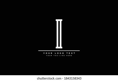 Concepto de diseño del logotipo I II con antecedentes. Letra de icono del monograma creativo mínimo basado en el inicio. Diseño vectorial de alfabeto lujoso moderno
