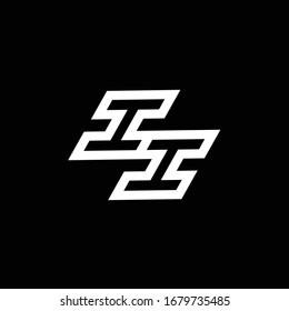 II logo monogram with up to down style negative space design template isolated on black background
