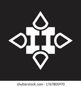 II Monograma con cuatro cono redondeado por la plantilla de diseño de forma