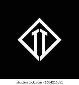 II logo monogram with square rotate style design template