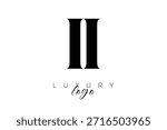 II Serif Letter Monogram Typography Logo for Elegant Premium Branding Identity