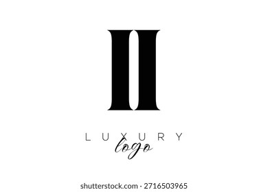 II Serif Letter Monogram Typography Logo for Elegant Premium Branding Identity