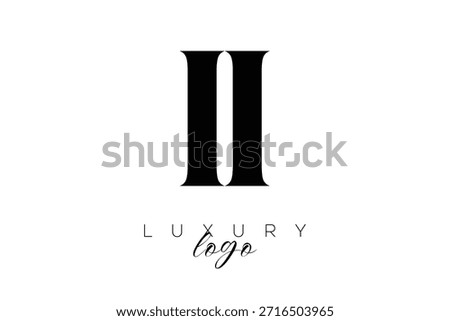 II Serif Letter Monogram Typography Logo for Elegant Premium Branding Identity