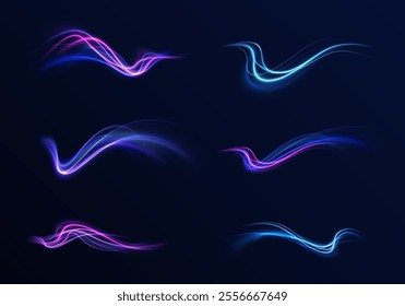 Iight background, speed, wavy, swirl,curve,speedy,vector. Abstract background rotational border lines. Neon stripes in the form of drill, turns and swirl.