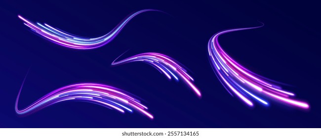Iight background, speed, wavy, swirl,curve,speedy,vector. Abstract background rotational border lines. Neon stripes in the form of drill, turns and swirl.