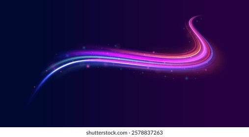 Iight background, speed, wavy, swirl,curve,speedy,vector. Abstract background rotational border lines. Neon stripes in the form of drill, turns and swirl.