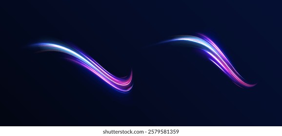Iight background, speed, wavy, swirl,curve,speedy,vector. Abstract background rotational border lines. Neon stripes in the form of drill, turns and swirl.