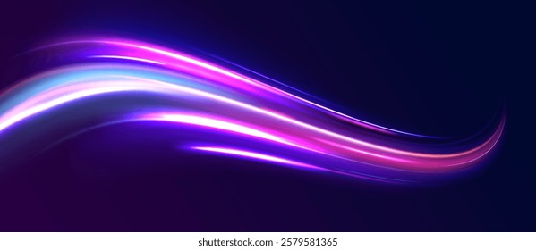 Iight background, speed, wavy, swirl,curve,speedy,vector. Abstract background rotational border lines. Neon stripes in the form of drill, turns and swirl.