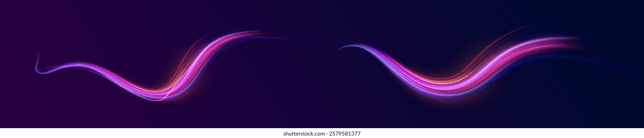 Iight background, speed, wavy, swirl,curve,speedy,vector. Abstract background rotational border lines. Neon stripes in the form of drill, turns and swirl.