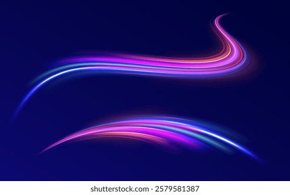 Iight background, speed, wavy, swirl,curve,speedy,vector. Abstract background rotational border lines. Neon stripes in the form of drill, turns and swirl.