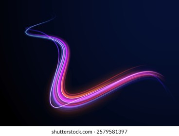 Iight background, speed, wavy, swirl,curve,speedy,vector. Abstract background rotational border lines. Neon stripes in the form of drill, turns and swirl.