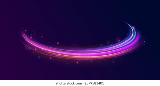 Iight background, speed, wavy, swirl,curve,speedy,vector. Abstract background rotational border lines. Neon stripes in the form of drill, turns and swirl.
