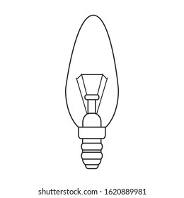 Iight bulb vector icon.Line vector icon isolated on white background light bulb.