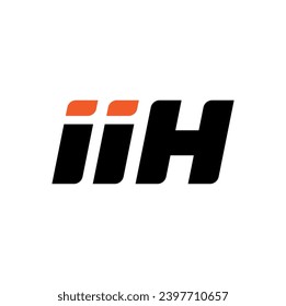 Marca IIH letras iniciales monograma con hoja naranja.