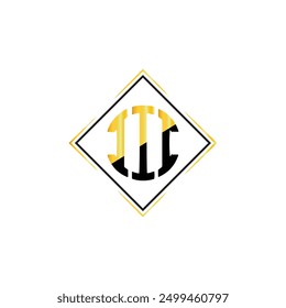 Logo-Design mit drei Buchstaben im Sechs-Stil. III Polygon, Kreis, Dreieck, Sechseck, flach und einfach Stil mit schwarz-weißem Farbvariationsbuchstaben Logo in einem Zeichenbrett gesetzt. III