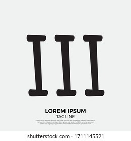 III text logo icon vector in flat trendy design. Eps 10 vector illustration.