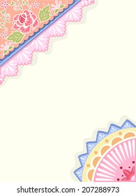 IIlustration Featuring Corner Borders with a Shabby Chic Design