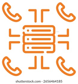 iilustration of a icon connect mobile server