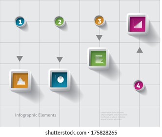 Iinfo blocks with numbers. Can be used for infographics