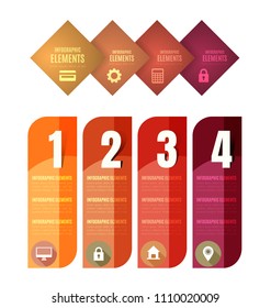 Iinfographic template. Minimal colorful numbered banners for diagram, graph, presentation, chart, step options, web design . 4 steps, parts, options. Vector background.