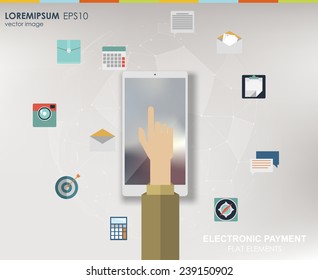 IInfographics mobile phone data. Flat social icons smartphone design infographics. Vector illustration