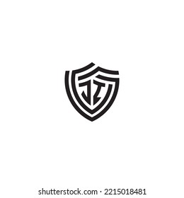 IJ abstract line shield concept in high quality professional design that will print well across any print media