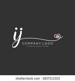 IJ Beauty vector initial logo, handwriting logo of initial signature, wedding, fashion, jewelry, boutique, floral and botanical with creative template for any company or business.