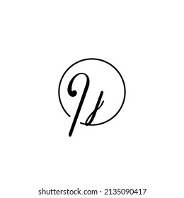 IJ circle feminine concept initial logo best for beauty and fashion