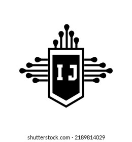  IJ creative circle letter logo concept. IJ letter design.
