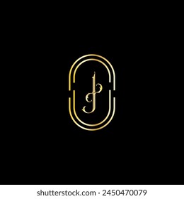 IJ letras modernas creativas logo diseño Plantilla