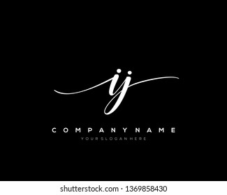 IJ handwriting initial  logo vector