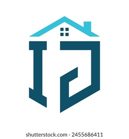 IJ House Logo Design Template. Letter IJ Logo for Real Estate, Construction or any House Related Business