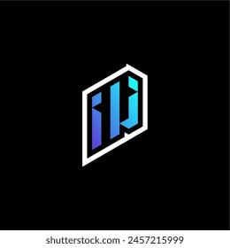 Ideas de concepto de juego azul degradado inicial de IJ para equipo de deportes, twitch y streamer