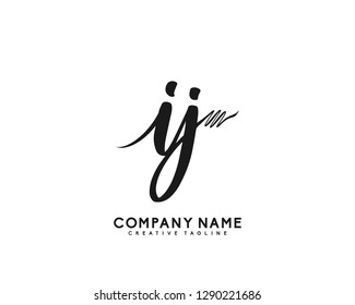 IJ Initial Handwriting Logo Template Vector