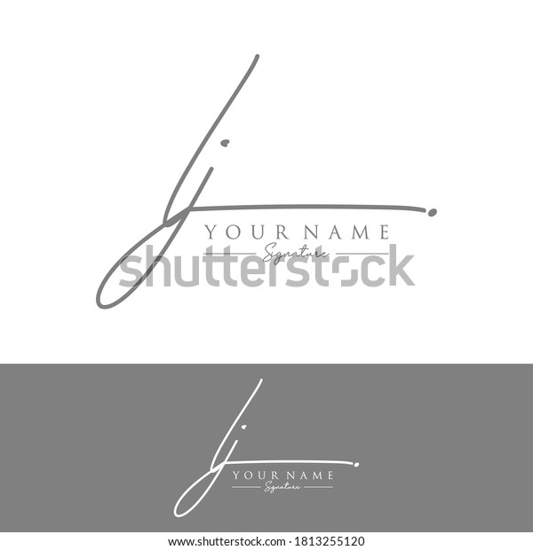 Ij Initial Letter Handwriting Signature Logo Stock Vector (Royalty Free ...