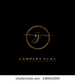 IJ Initial luxury handwriting logo vector