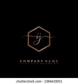 IJ Initial luxury handwriting logo vector