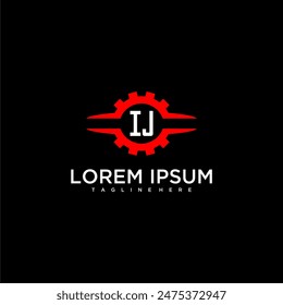 IJ initial monogram for automotive logo design vector