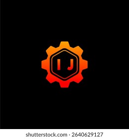 IJ Initials Tech Logo Vector Art Icons and Graphics