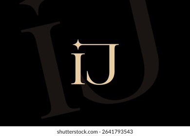 IJ or JI letter logo icon design. Classic style luxury initials monogram.