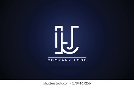 IJ Carta Diseño Logotipo Logotipo Icono Concepto e Ilustración Elegante Clásica Vector de Aspecto.