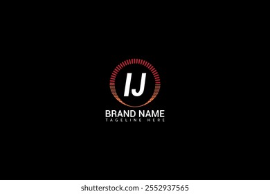 Logo-Design für IJ-Buchstaben auf schwarzem Hintergrund. IJ Creative Initials Buchstaben Logo Konzept. IJ einzigartiges Design