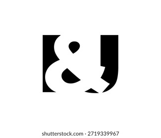Diseño del logotipo de IJ en estilo atrevido. Símbolo de identidad blanco y negro. Emblema de tipografía moderna. Icono de marca Corporativa. Mínima Plantilla de negocio.