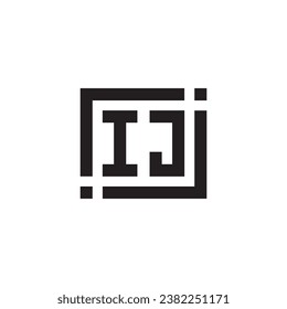 IJ minimalist geometric symbol logo in high quality professional design that will print well across any print media