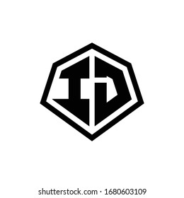 Logotipo de monograma IJ con forma hexagonal y plantilla de diseño de estilo redondeado en línea aislado en fondo blanco