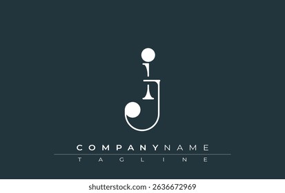 IJ Typography Logo Design. Stylish monogram design depiction featuring the letters I and J combined in an artistic signature style, delivering a unique and creative visual representation.