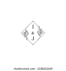 IJ wedding initial logo letters in high quality professional design that will print well across any print media