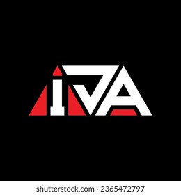 IJA triangle letter logo design with triangle shape. IJA triangle logo design monogram. IJA triangle vector logo template with red color. IJA triangular logo Simple, Elegant, and Luxurious design.