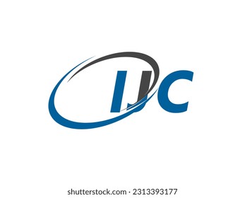 Letra IJC diseño creativo elegante del logo de swoosh