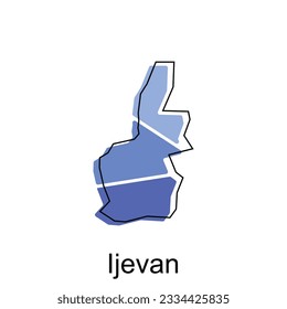 Mapa de Ijevan. mapa vectorial de Armenia modelo de diseño de vectores de país, adecuado para su empresa